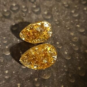 Vintage Confetti Goldtone Star Clip Earrings